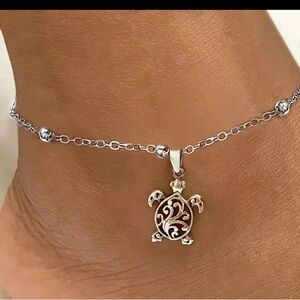 Silver Turtle Anklet NWOT